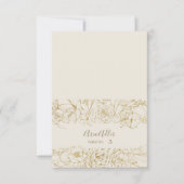 Gilded Floral Printable Creme and Gold Platzkarten (Vorderseite)