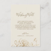 Gilded Floral Rose Cream Wedding Wishing Well Card Begleitkarte (Vorderseite)