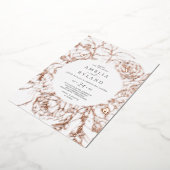 Gilded Floral | Rose Gold Foil Lässig Hochzeit Folieneinladung (Gedreht)