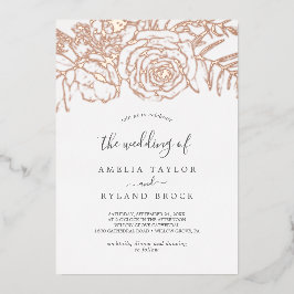 Gilded Floral | Rose Gold für die Hochzeit von Folieneinladung