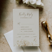 Gilded Floral | RSVP-Karte für Cream & Gold RSVP Karte