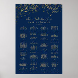 Gilded Floral Seekarte für Segel Poster
