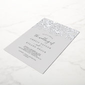 Gilded Floral | Silberstreifen grau beim Hochzehen Folieneinladung (Gedreht)