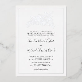 Gilded Floral | Silver Foil Formal Wedding Folieneinladung