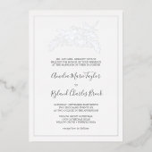 Gilded Floral | Silver Foil Formal Wedding Folieneinladung (Vorderseite)