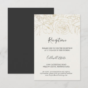 Gilded Floral verblasster Empfang Begleitkarte