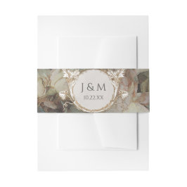 Gilded Floral Vintag Rose Grau Pink Gold Glitzer Einladungsbanderole