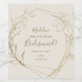Gilded Floral | Vorschlag für Creme und Goldmedail Weinetikett (Einzelnes Label)