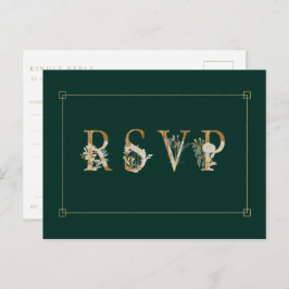 Gilded Floral Wedding RSVP Song Einladung