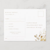 Gilded Floral Wedding RSVP Song Request Einladungspostkarte (Rückseite)