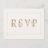 Gilded Floral Wedding RSVP Song Request Einladungspostkarte (Vorderseite)