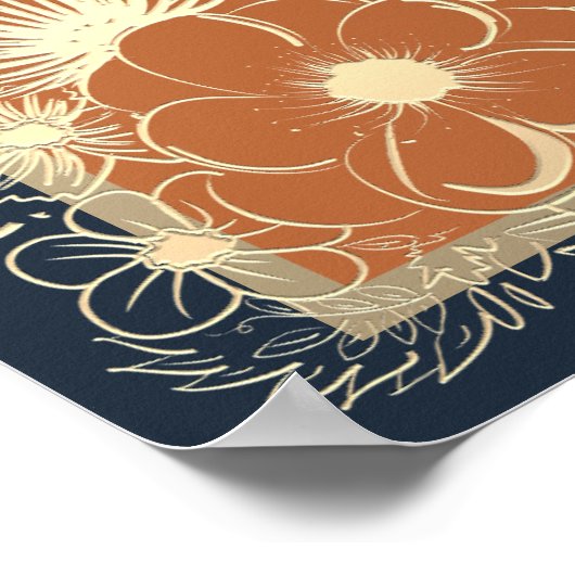 Gilded Floral Wedding Welcome Poster (Ecke)