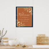 Gilded Floral Wedding Welcome Poster (Küche)