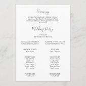 Gilded Floral Wreath | Silver & White Wedding Programm (Rückseite)