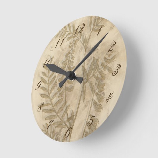 Gilded Foliage Runde Wanduhr (Winkel)