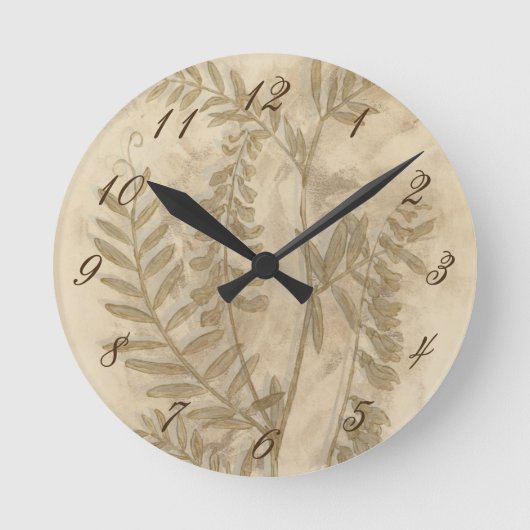 Gilded Foliage Runde Wanduhr (Vorderseite)