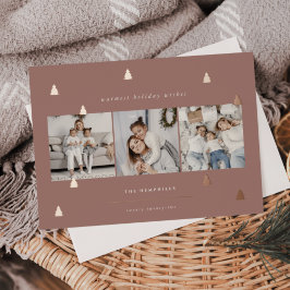 Gilded Forest | Elegante Weihnachts-FotoCollage Folien Feiertagskarte