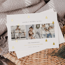 Gilded Forest | Elegante Weihnachts-FotoCollage Folien Feiertagskarte