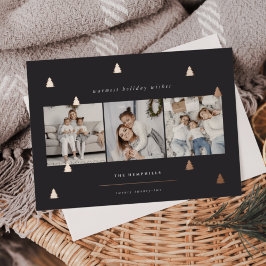 Gilded Forest | Elegante Weihnachts-FotoCollage Folien Feiertagskarte