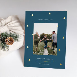 Gilded Forest | Elegantes Weihnachts-Foto Folien Feiertagskarte