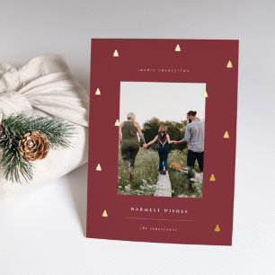 Gilded Forest   Elegantes Weihnachts-Foto Folien Feiertagskarte
