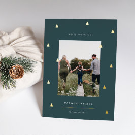 Gilded Forest | Elegantes Weihnachts-Foto Folien Feiertagskarte