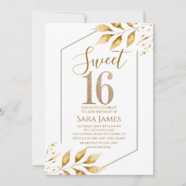 Gilded Frame Sweet 16 Birthday Invitation Einladung