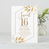 Gilded Frame Sweet 16 Birthday Invitation Einladung (Stehend Vorderseite)