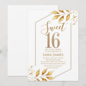 Gilded Frame Sweet 16 Birthday Invitation Einladung (Vorne/Hinten)
