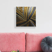 Gilded Fusion–Black & Gold Engraved Metal Wall Art Leinwanddruck (Insitu (Wohnzimmer))