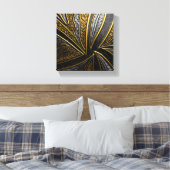 Gilded Fusion–Black & Gold Engraved Metal Wall Art Leinwanddruck (Insitu (Schlafzimmer))