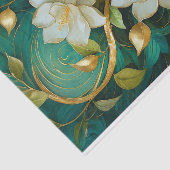 Gilded Gardenia Blooms, White Formal Tropical Seidenpapier (Ausschnitt)