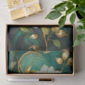 Gilded Gardenia Blooms, White Formal Tropical Seidenpapier (Geschenk)