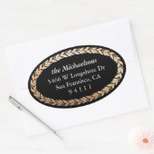 Gilded Garland Elegante Oval Ovaler Aufkleber (Umschlag)