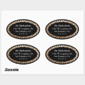 Gilded Garland Elegante Oval Ovaler Aufkleber (Blatt)