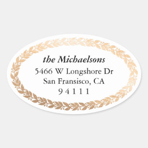 Gilded Garland Elegante Oval Ovaler Aufkleber