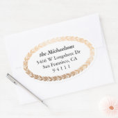 Gilded Garland Elegante Oval Ovaler Aufkleber (Umschlag)