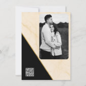 Gilded Geometry Luxe Ivory & Gold Marble Wedding Einladung (Rückseite)