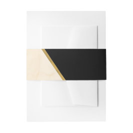 Gilded Geometry Luxe Ivory & Gold Marble Wedding Einladungsbanderole