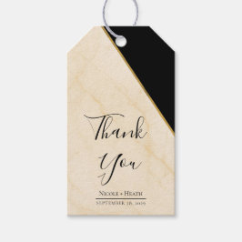 Gilded Geometry Luxe Ivory & Gold Marble Wedding Geschenkanhänger