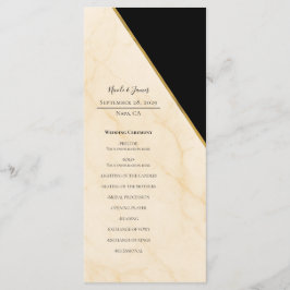 Gilded Geometry Luxe Ivory & Gold Marble Wedding Menükarte