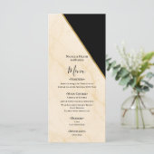 Gilded Geometry Luxe Ivory & Gold Marble Wedding Menükarte (Stehend Vorderseite)