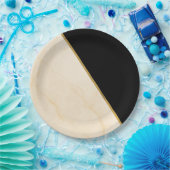 Gilded Geometry Luxe Ivory & Gold Marble Wedding Pappteller (Party)