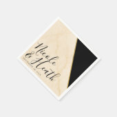 Gilded Geometry Luxe Ivory & Gold Marble Wedding Serviette (Ecke)