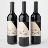 Gilded Geometry Luxe Ivory & Gold Marble Wedding Weinetikett (Flaschen)