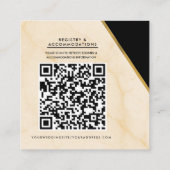 Gilded Geometry Luxe Ivory & Gold Marmordetails Quadratische Visitenkarte (Rückseite)