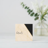 Gilded Geometry Luxe Ivory & Gold Marmordetails Quadratische Visitenkarte (Stehend Vorderseite)