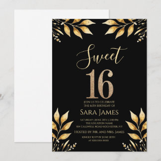 Gilded Glitz Sweet 16 Invitation Einladung
