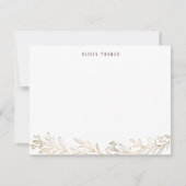 Gilded gold Botanical personalisiert Stationery Mitteilungskarte (Vorderseite)