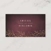 Gilded gold botanische Hochzeitswebsite Beilage Ka Platzkarte (Rückseite)